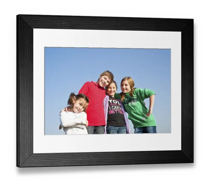 Framed Print : Four children standing arm in arm Framed Print : Four children standing arm in arm