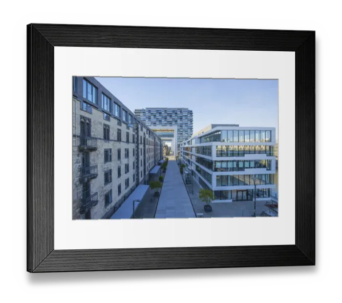 Framed Print : Crane Houses, Rheinau Harbour, Cologne