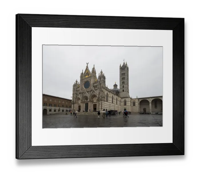 Framed Print : Siena Cathedral in the rain, Gothic architectural style Framed Print : Siena Cathedral in the rain, Gothic architectural style