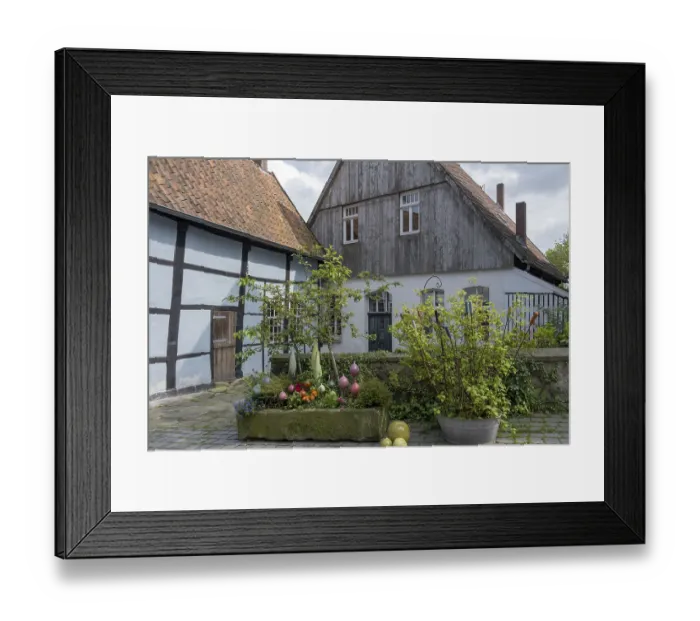 Framed Print : Historic half-timbered houses in Tecklenburg Framed Print : Historic half-timbered houses in Tecklenburg