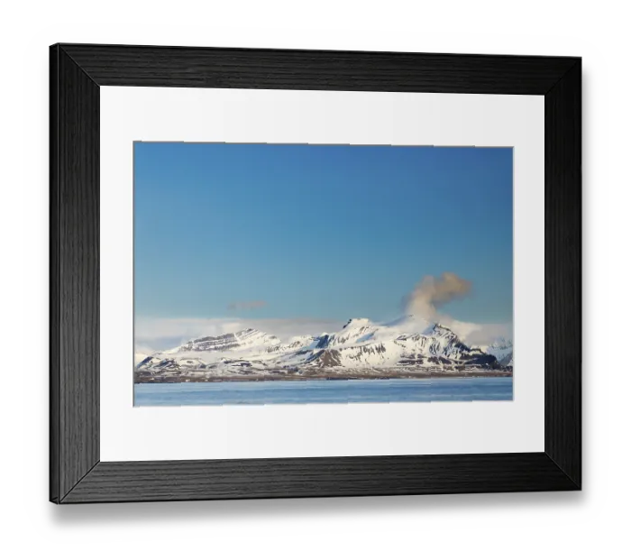 Framed Print : Mountain range, snow, sea, Spitsbergen, Svalbard Framed Print : Mountain range, snow, sea, Spitsbergen, Svalbard