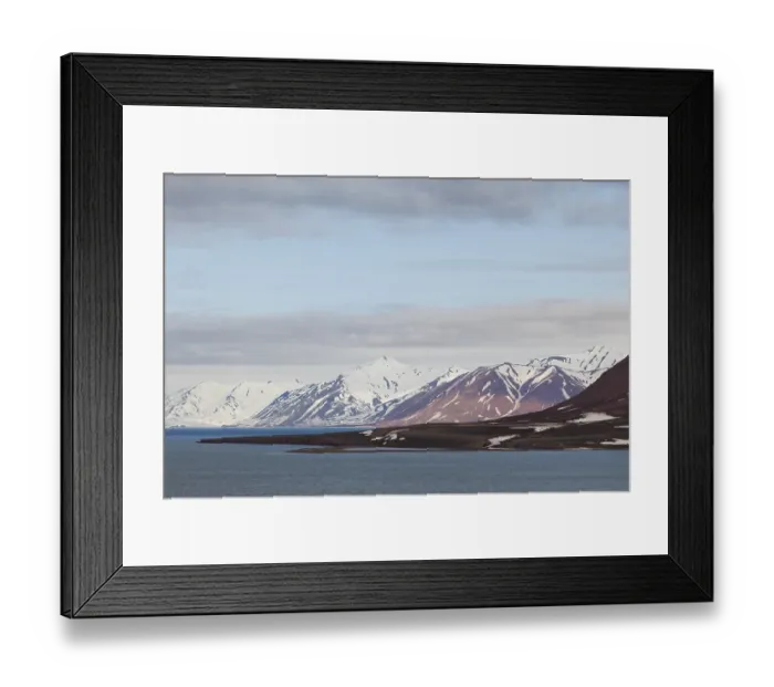 Framed Print : Mountain range, sea, Jotunkjeldene