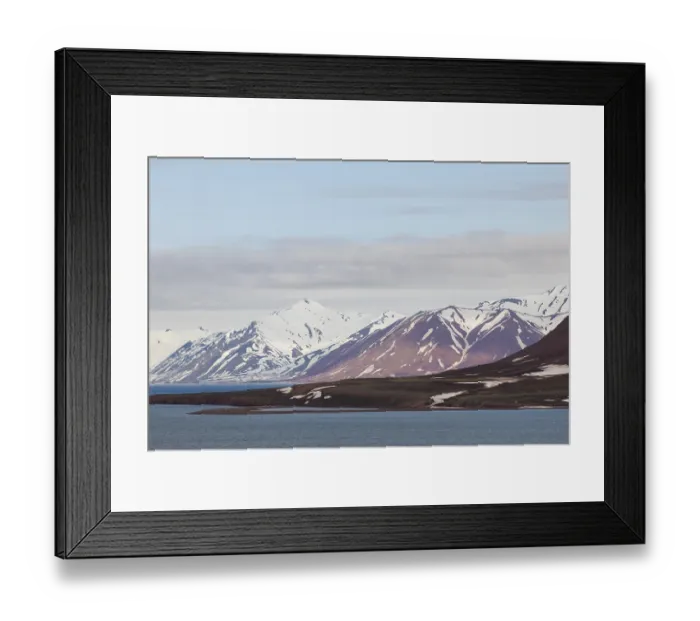 Framed Print : Mountain range, sea, Jotunkjeldene