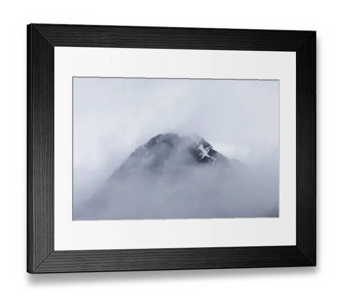 Framed Print : Mountain peak in the fog, Bamsebu