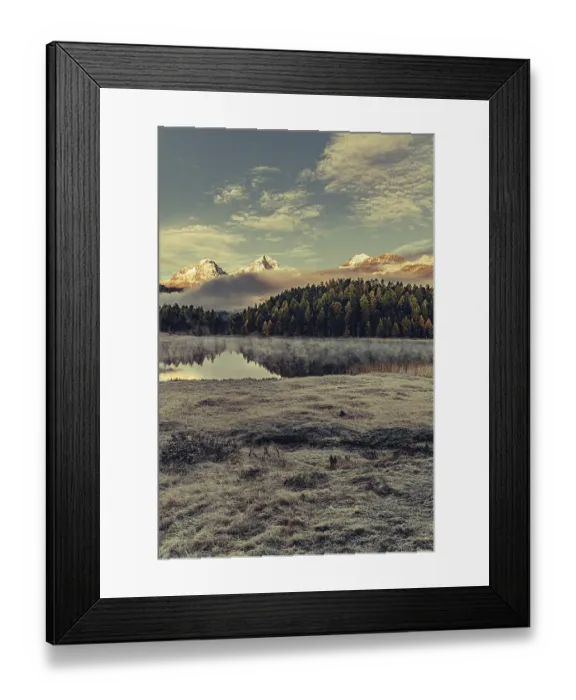 Framed Print : Lake Staz near Sankt Moritz in the Engadin in Switzerland