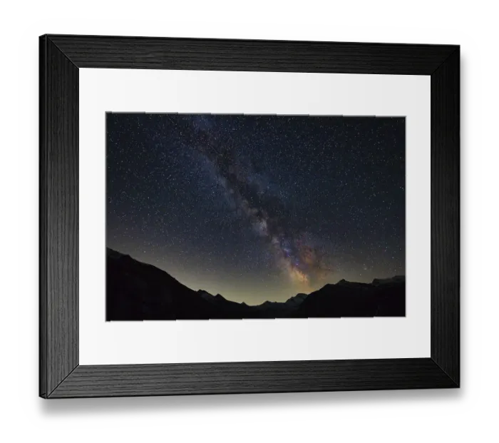 Framed Print : Sparkling Milky Way over a nocturnal mountain panorama Framed Print : Sparkling Milky Way over a nocturnal mountain panorama