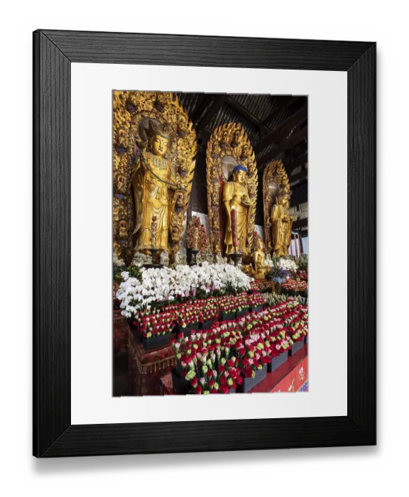 Framed Print : Golden Buddha House of Prayer, Longhua Temple