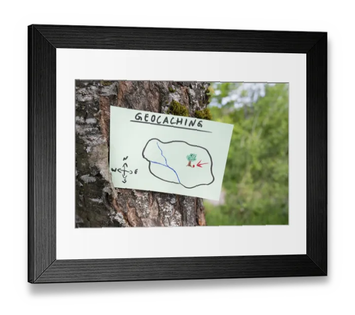 Framed Print : Geocaching, outdoor recreational activity Framed Print : Geocaching, outdoor recreational activity