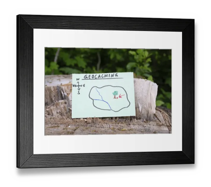 Framed Print : Geocaching, outdoor recreational activity