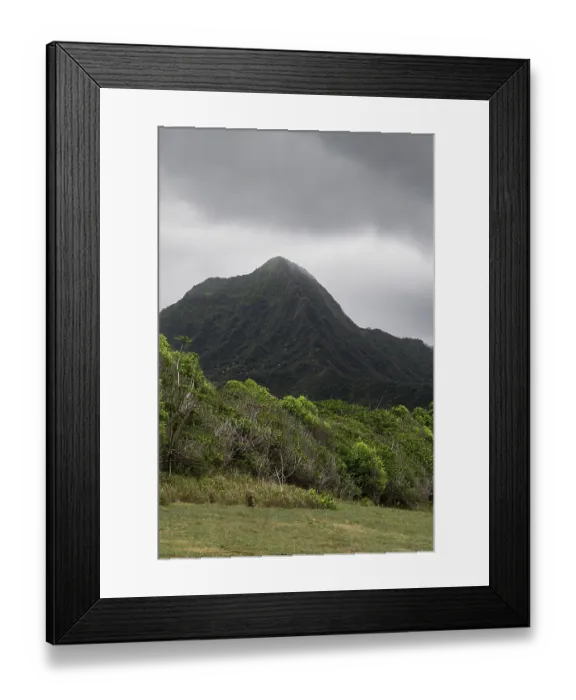 Framed Print : View of the kahana valley mountain state park under the clouds Framed Print : View of the kahana valley mountain state park under the clouds