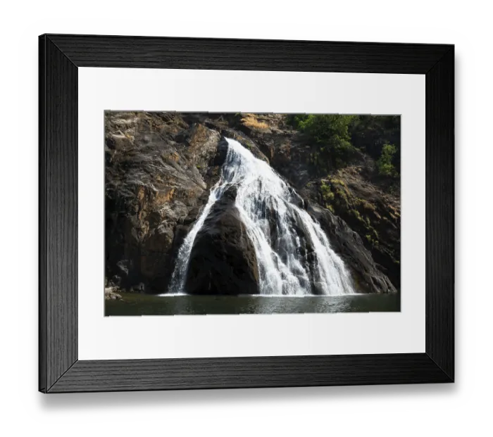 Framed Print : Dudhsagar waterfall on the Mahadayi River in Goa