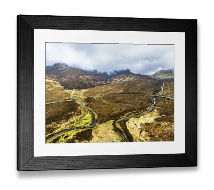 Framed Print : Eas a Bhradain Waterfall from drone Framed Print : Eas a Bhradain Waterfall from drone