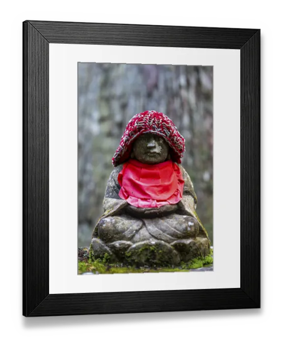 Framed Print : Jizo Statue, Koya, Ito-gun