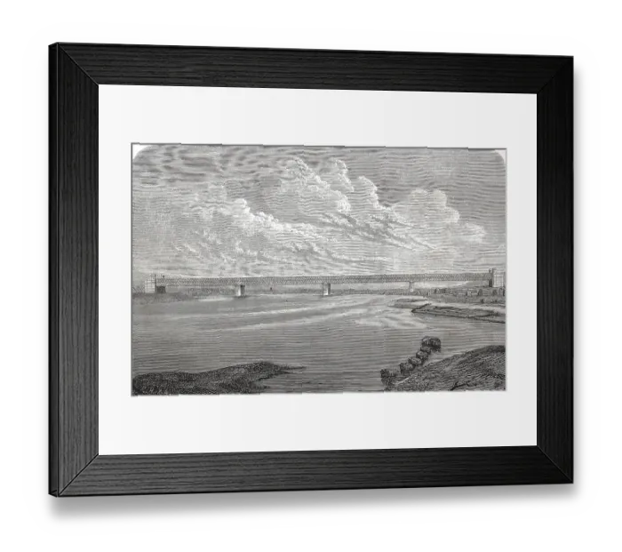 Framed Print : Die Eisenbahnbrucke uber den FluB Pruth bei Czernowitz oder Tschernowitz