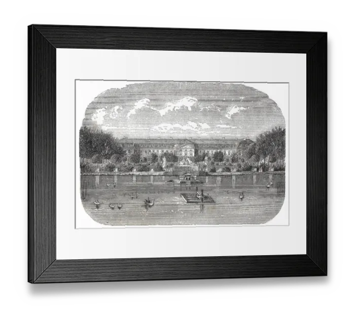 Framed Print : Das konigliche ResidenzschloB in Stuttgart im Jahre 1870