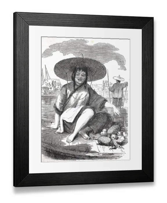 Framed Print : Frau, Fruchtehandlerin in China Framed Print : Frau, Fruchtehandlerin in China