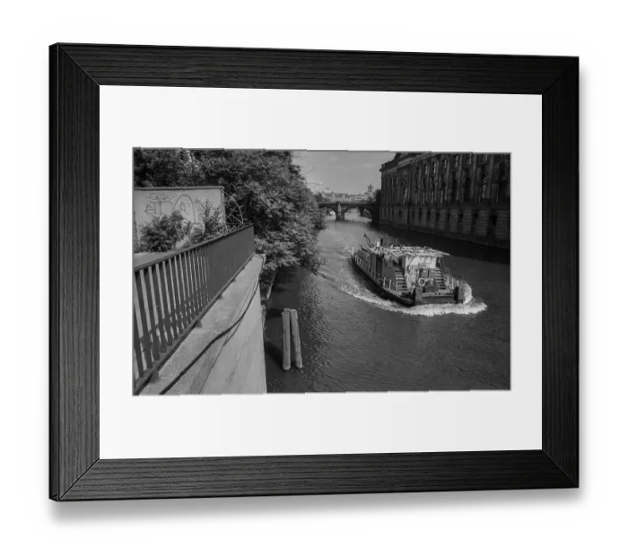 Framed Print : Germany, Berlin, 12 June 1992, barge on the Spree