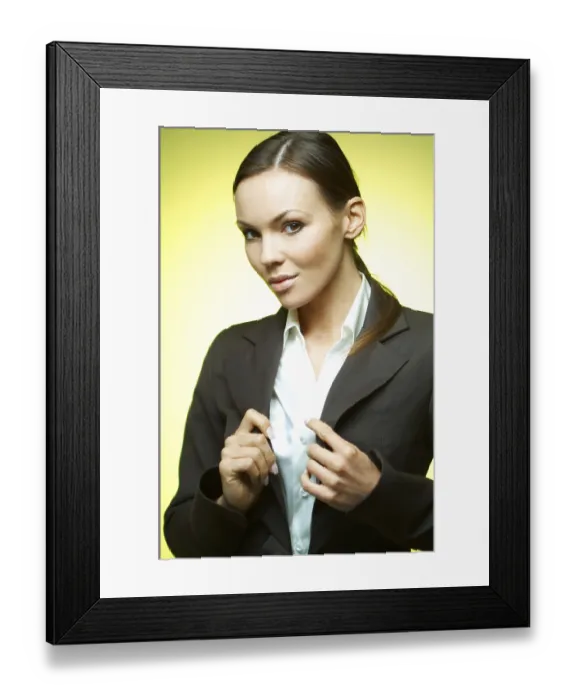 Framed Print : Beautiful and sexy brunette business woman isolated on clear background Framed Print : Beautiful and sexy brunette business woman isolated on clear background