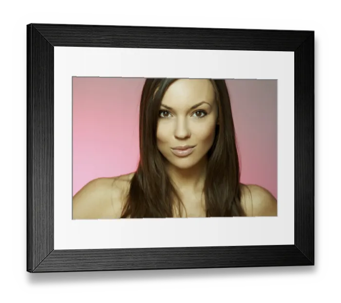 Framed Print : Portrait of Fresh and Beautiful sexy woman on red background
