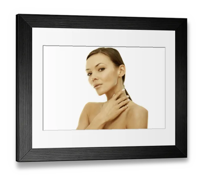 Framed Print : Portrait of Fresh and Beautiful sexy woman posing on clear background