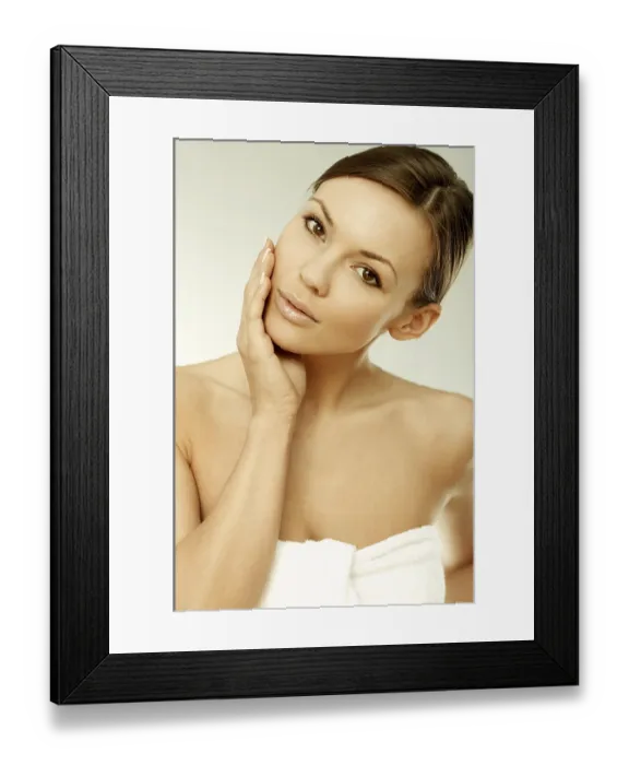 Framed Print : Portrait of Fresh and Beautiful sexy woman in white towel