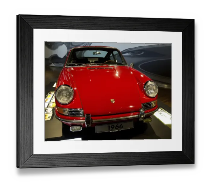 Framed Print : Front view of a red Porsche classic car from 1966 Framed Print : Front view of a red Porsche classic car from 1966