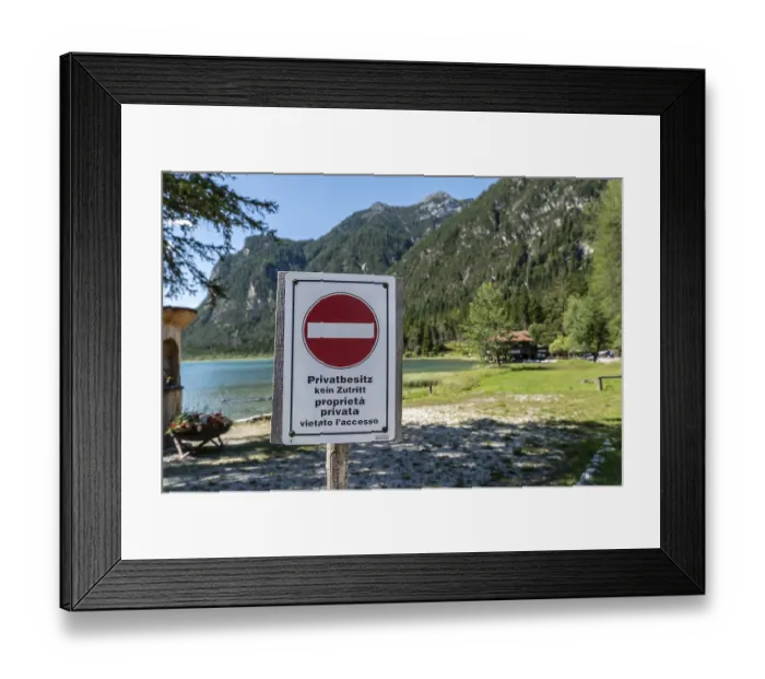Framed Print : Private access to the lake with a panoramic view of the Alps Framed Print : Private access to the lake with a panoramic view of the Alps