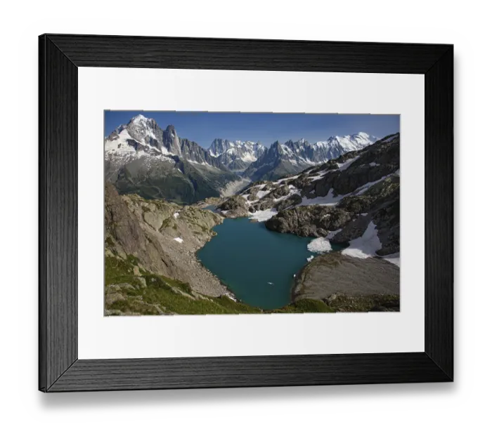Framed Print : The turquoise-coloured mountain lake Lac Blanc