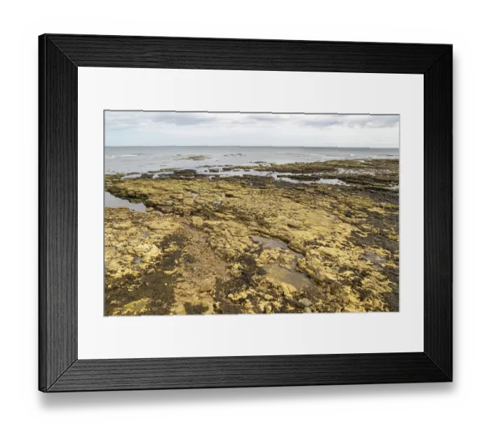 Framed Print : Rocky wave cut platform on coast