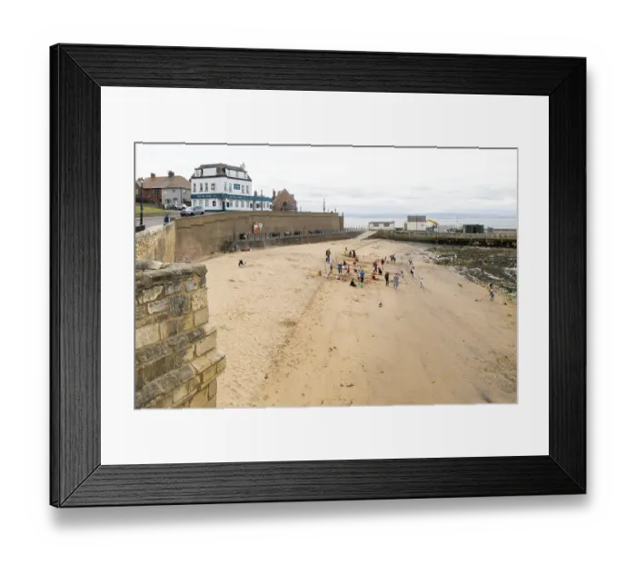 Framed Print : Children enjoying summer holiday activities on sandy beach Framed Print : Children enjoying summer holiday activities on sandy beach