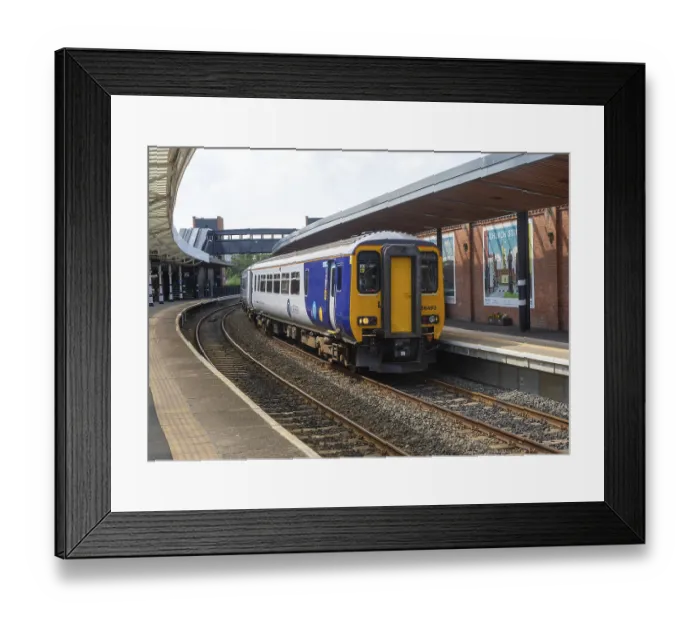 Framed Print : Northern Trains Class 156 train DMU 156463 at railway station platform