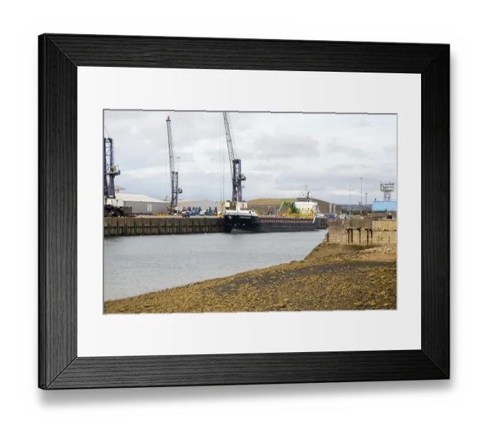 Framed Print : Kjervaagsund general cargo ship vessel at quayside in port of Hartlepool