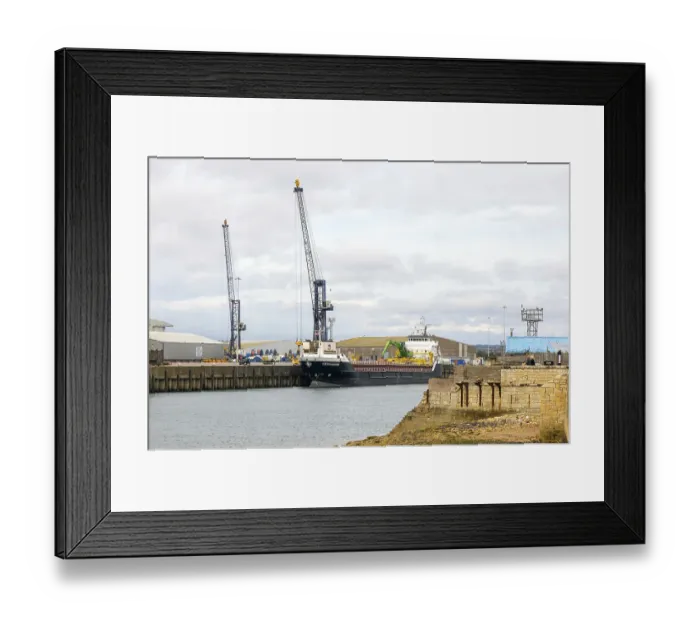 Framed Print : Kjervaagsund general cargo ship vessel at quayside in port of Hartlepool