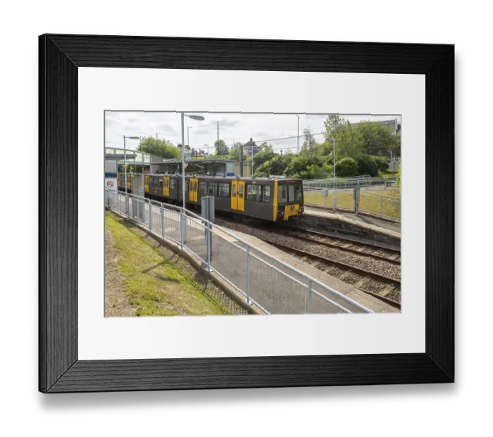 Framed Print : Tyne and Wear Metro train to South Hylton at University station
