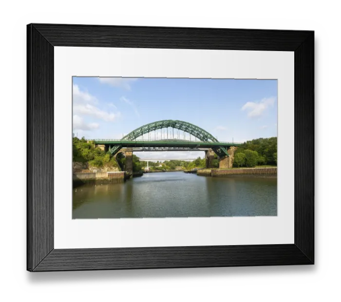 Framed Print : Wearmouth Bridge through arch bridge crossing River Wear