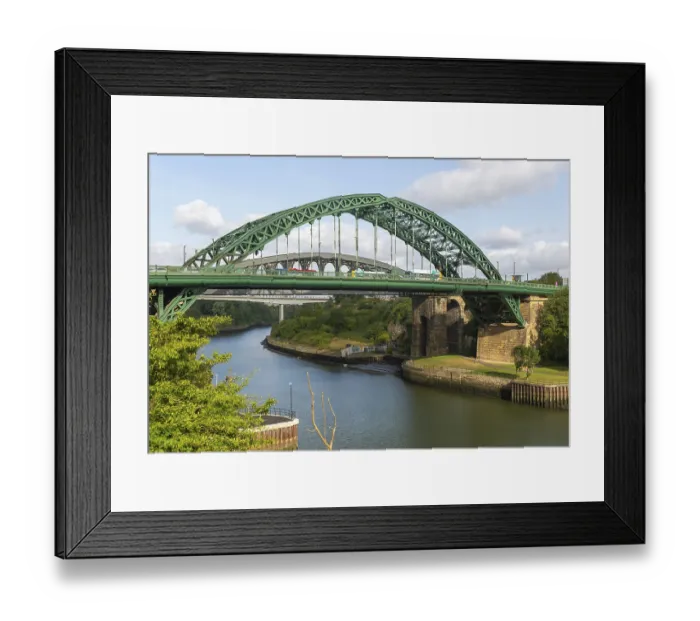 Framed Print : Wearmouth Bridge through arch bridge crossing River Wear
