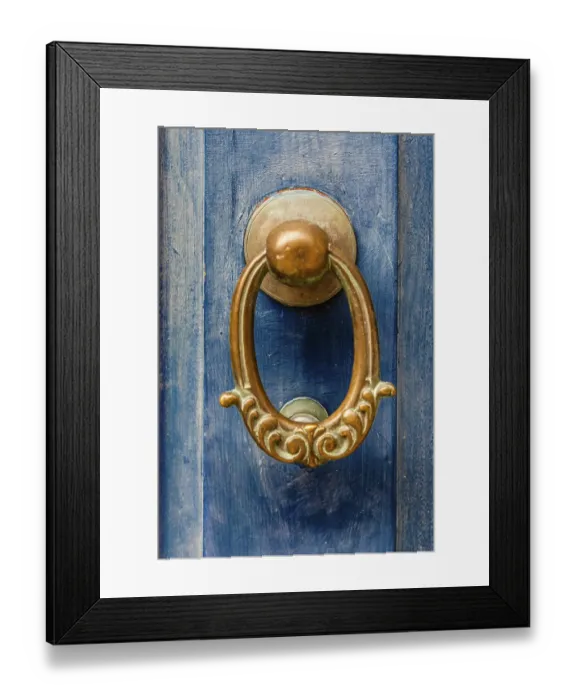Framed Print : Typical Maltese richly decorated door knocker