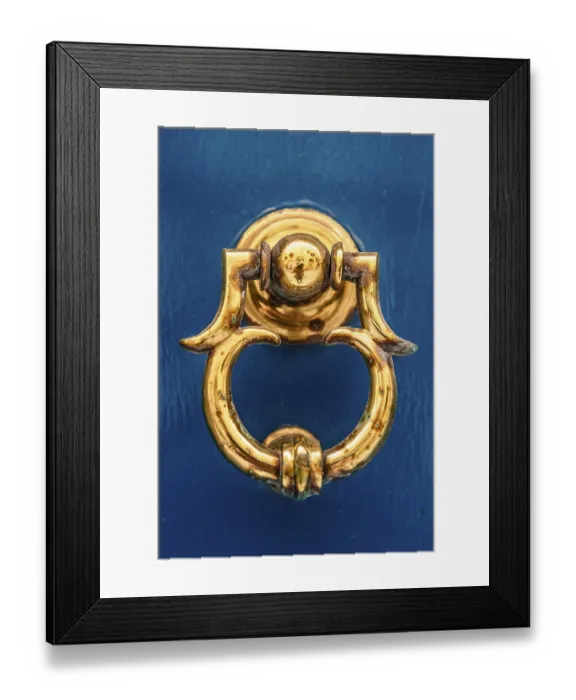 Framed Print : Typical Maltese richly decorated door knocker