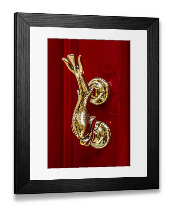 Framed Print : Typical Maltese richly decorated door knocker