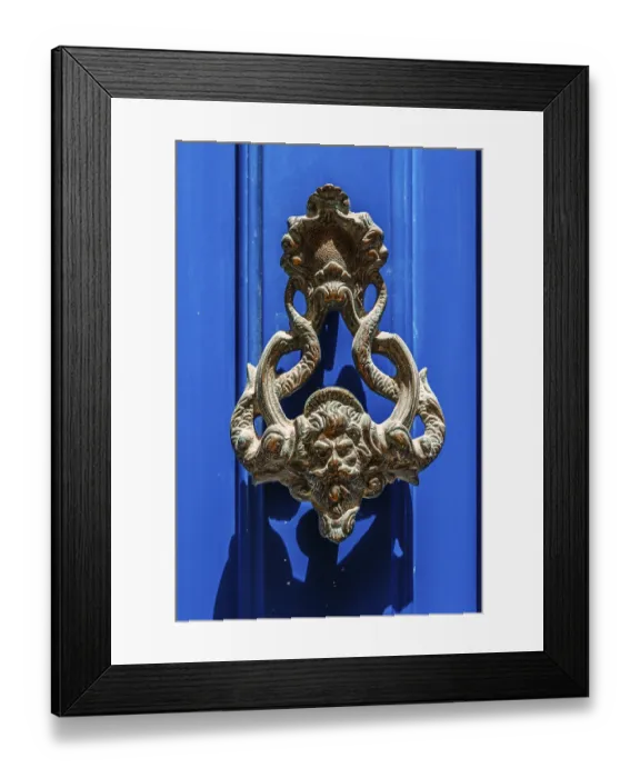 Framed Print : Typical Maltese richly decorated door knocker