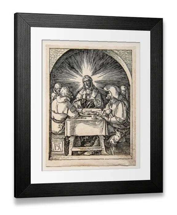 Framed Print : Christ in Emmaus, 1510, The Little Passion