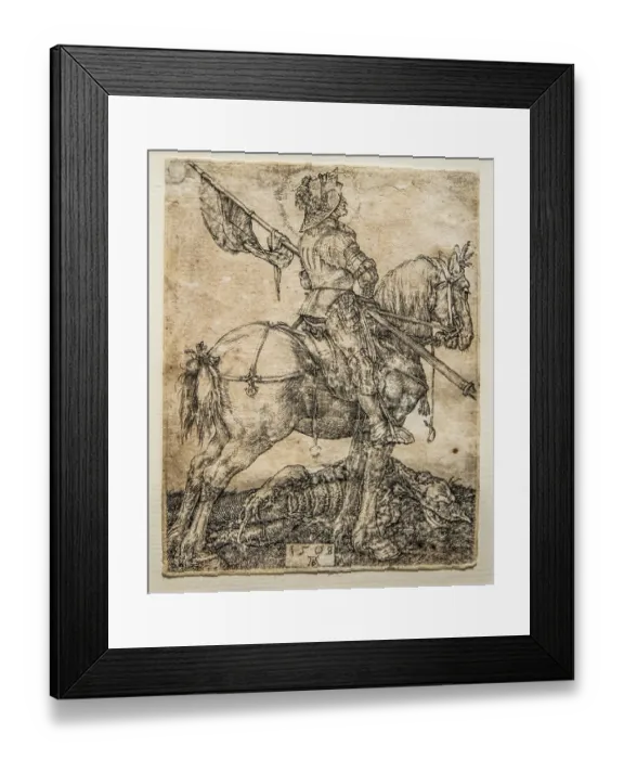 Framed Print : St George on horseback, 1508, copperplate engravings