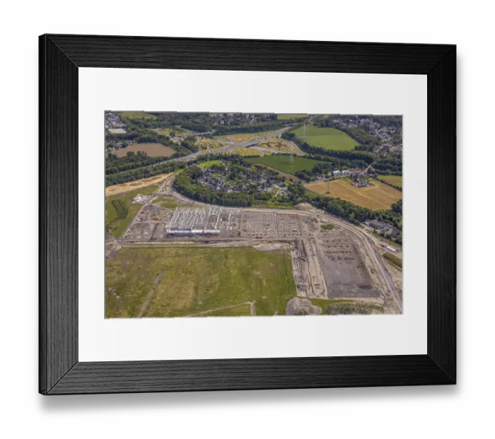 Framed Print : Aerial view, construction site on the site of the former Gustav Knepper coal-fired power station for a new business