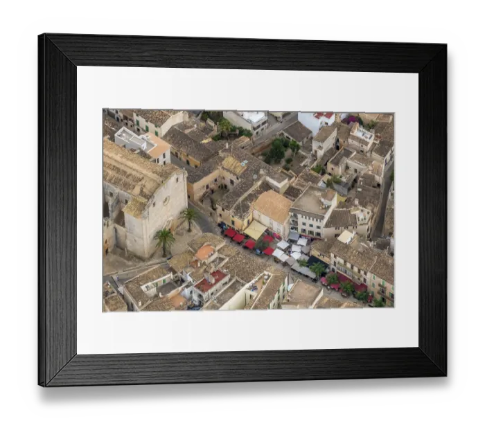 Framed Print : Aerial view, view of Santanyi