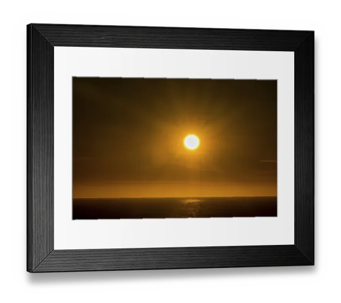 Framed Print : Sunset by the sea with star effect Framed Print : Sunset by the sea with star effect