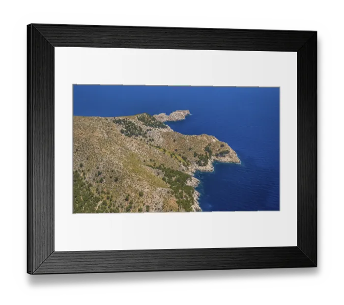 Framed Print : Aerial view, Cap des Freu, Balearic Islands