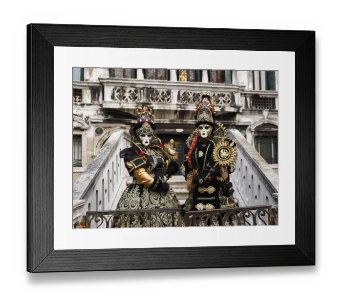 Framed Print : Two people in costume posing on a staircase Framed Print : Two people in costume posing on a staircase