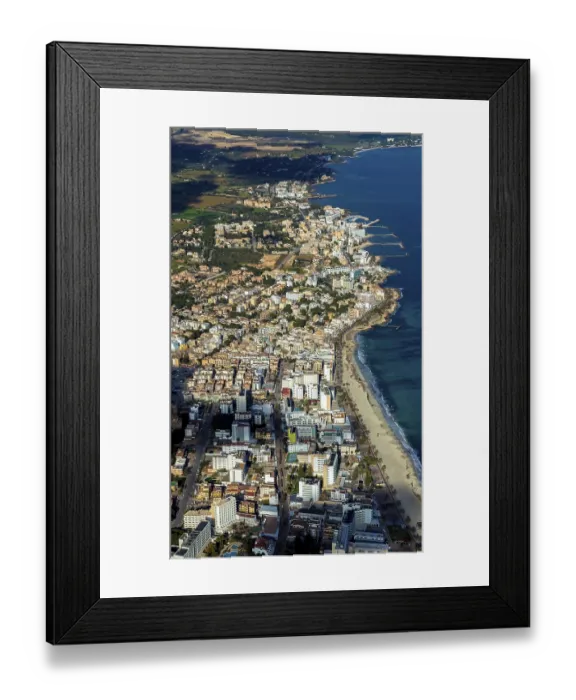 Framed Print : Aerial view, view of Cala Bona bay