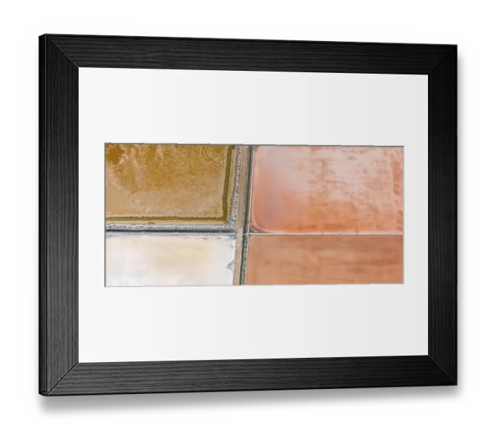Framed Print : Aerial view, Salinas d'es Trenc