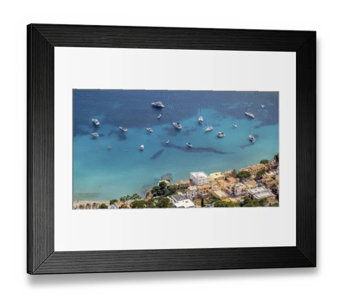 Framed Print : Aerial view, Boats and yachts in the sea